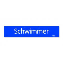 Bild zu Bezeichnungsschild "Schwimmer" 500x100 mm (inkl. Befestigungsmaterial)
