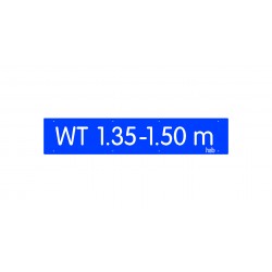 Bild zu Bezeichnungsschild "WT x,xx-x,xx m" 500x100 mm (inkl. Befestigungsmaterial)